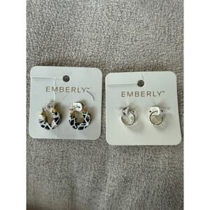 NWT Emberly Acrylic and Metal Rhinestone Earring Bundle (2)